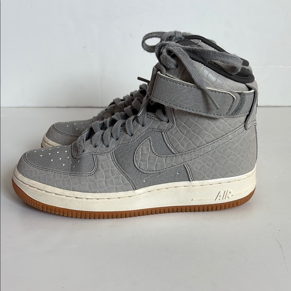 Nike Shoes - Nike AF1 Hi Premium croc embossed gray high top sneaker lace up velcro ankle